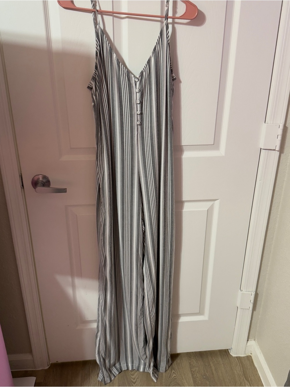 cloth & stone Black and White Striped Sleep Jumpsuit